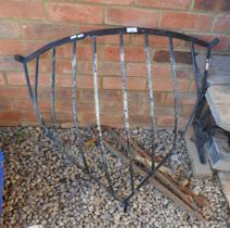 Wall mounted corner stable hay feeder together with 3 sets of vintage hinges