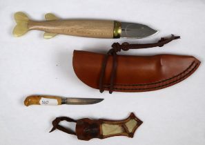 2 Inuit knives in sheaths