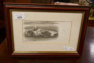 Genuine Sterling Moss autographed photograph. Ex Rivers Fletcher personal collection