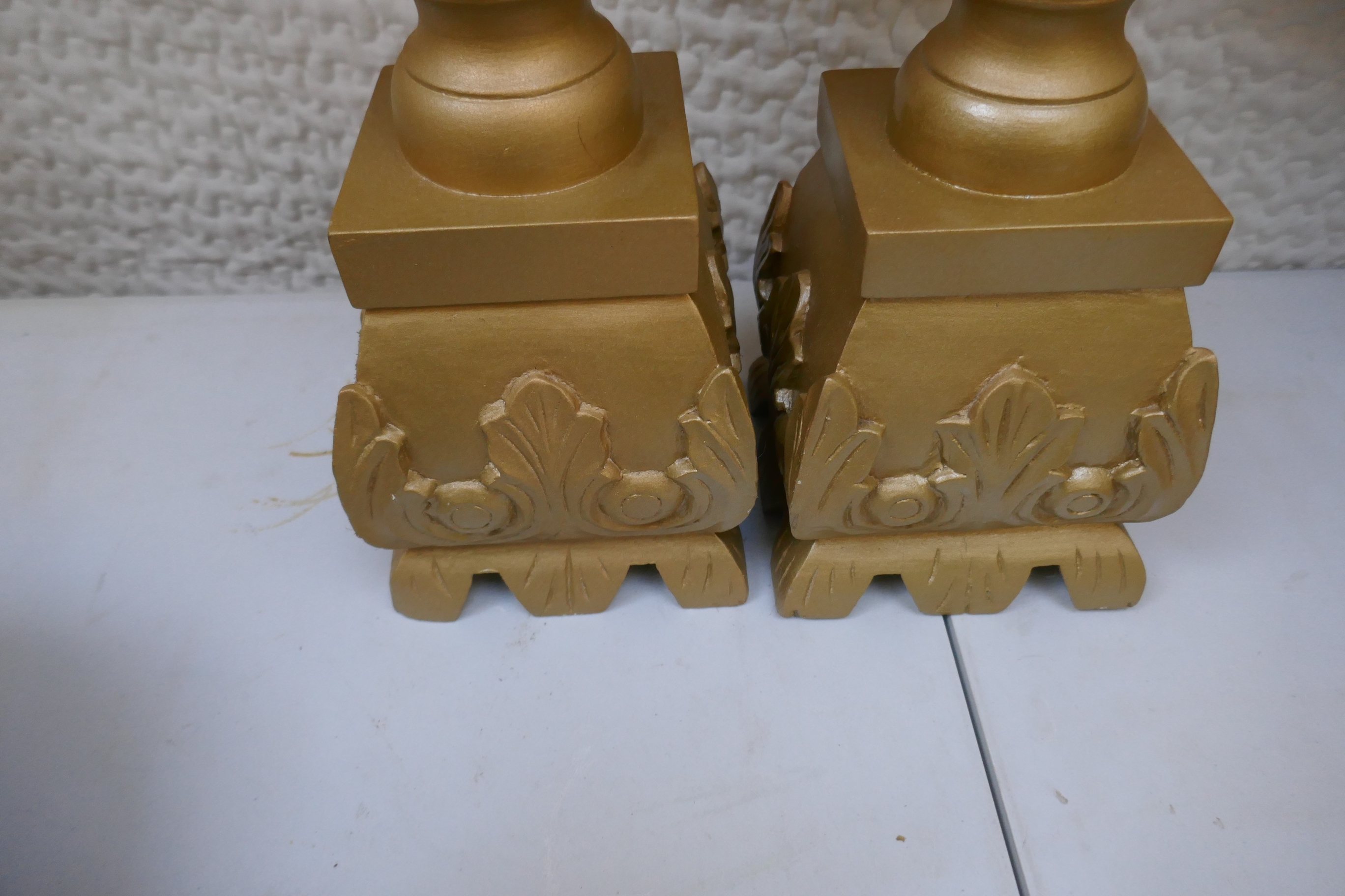 Pair of large gilt candlesticks - Image 3 of 3
