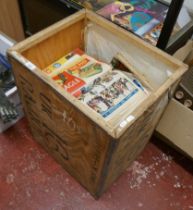 Tea chest full of vintage comics to include The Eagle, Practical Mechanics etc