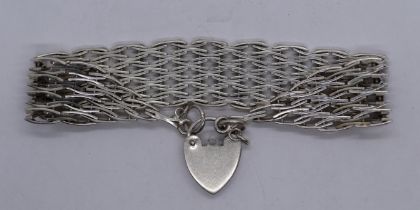 Heavy silver gate bracelet