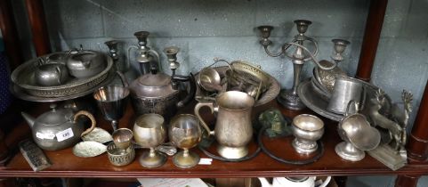 Collection of metal ware to include pewter