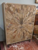 Sunburst parquet cabinet