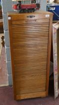 Tambour front cabinet - Approx W: 47cm D: 38cm H: 116cm