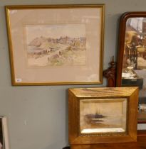 2 watercolours of coastal scenes