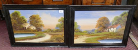 Pair of watercolours of rural scenes