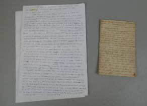Copy of a letter dated 1856 to Her Majesty Queen Victoria of England