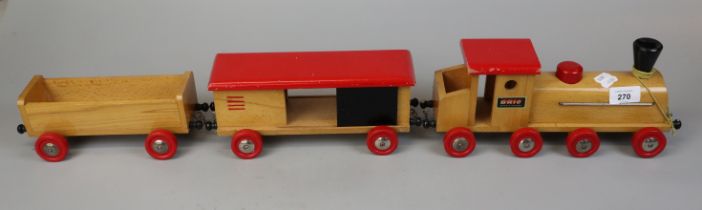 Vintage Brio wooden pull-along train