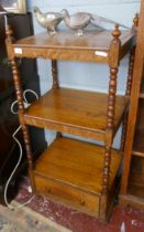 3 tier oak shelf with drawer to base