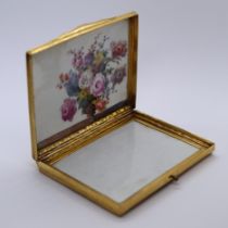 Antique hand painted porcelain and gilt cigarette box