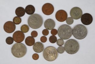 Collection of pre decimal coins to include 6 Winston Churchill farthings to crowns