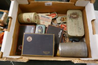 Collection of tins, some containing cigars etc.