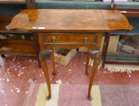 Walnut dropleaf hall table