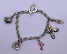 Silver Hot Diamonds charm bracelet