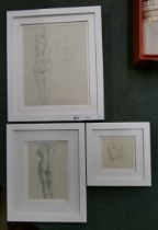 3 framed sketches dated 1929