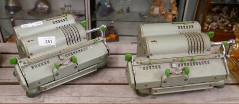 2 vintage mechanical calculators