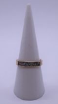 9ct gold and aquamarine ring - Size N