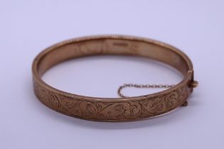 9ct gold bangle - Approx weight 12g