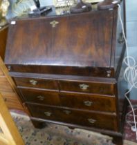 Antique fitted mahogany bureau - Approx size W: 94cm D: 57cm H: 112cm