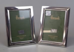 Pair of hallmarked silver Harrods photo frames
