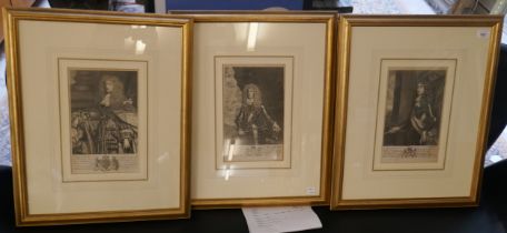 3 framed engravings