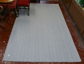 Blue and white rug - Approx size 244cm x 156cm