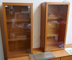 2 wall mounted mid century display units by Tapley - Approx H: 112cm W: 56cm D: 29cm