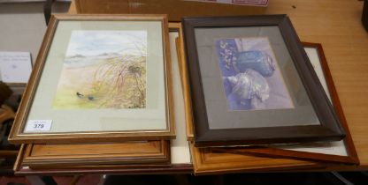 Collection of framed prints and watercolours