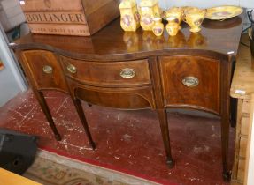 Regency style serpentine front buffet table - Approx size W: 143cm D: 67cm H: 93cm