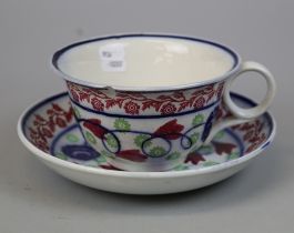 Gaudy Welsh style large tea cup and saucer