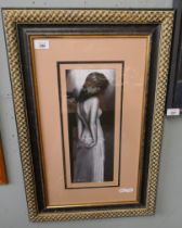 Framed pastel of a woman - Approx image size: 38cm x 14cm