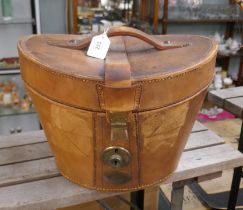 Leather hat box