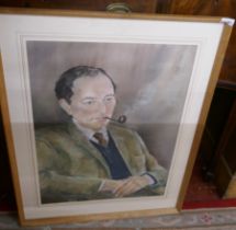 Framed pastel portrait - Approx image size: 47cm x 63cm