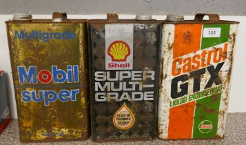 3 vintage oil cans