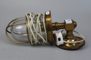 Nautical brass wall lamp