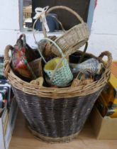 Large collection of wicker baskets