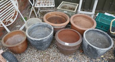 Collection of garden pots