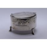 Silver/white metal Egyptian trinket box - Approx weight 145g