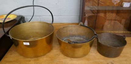 3 brass jam pans