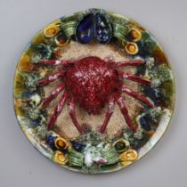 Majolica ware crab plate