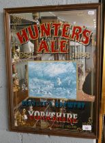 Hunters Ale advertising mirror - Approx size: 44cm x 59cm