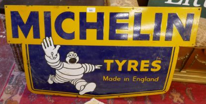 Enamel sign - Michelin Tyres - Approx size: 90cm x 53cm