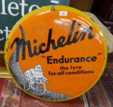 Enamel sign - Michelin Endurance - Approx diameter size: 60cm