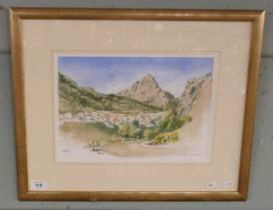Framed watercolour of Andalucia