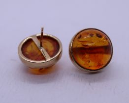 9ct gold amber set earrings