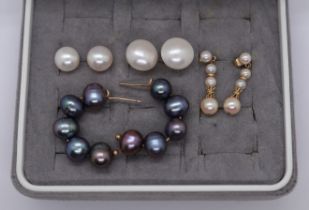 Collection of pearl earrings