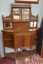 Edwardian display cabinet - Approx size: W: 121cm D: 34cm H: 173cm