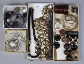 Collection of costume jewelley to include silver spoon