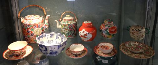 Collection of Oriental ceramics to include teapots ginger jars etc.